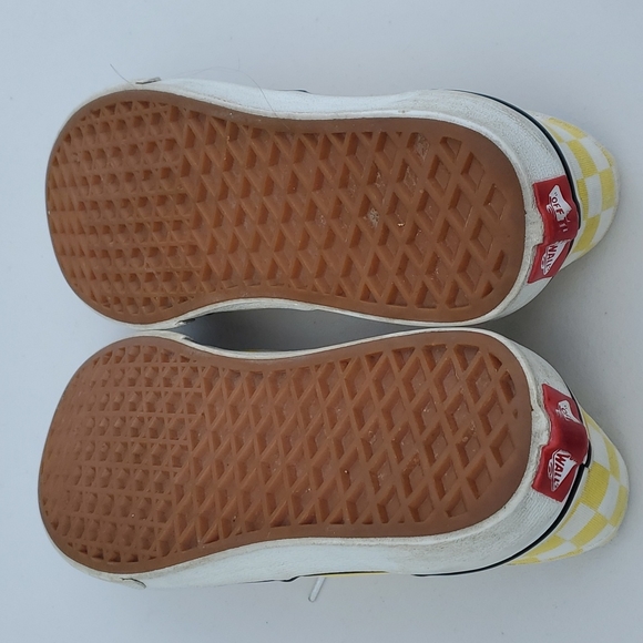 Vans Classic Yellow Checkerboard Lace Up Sneakers Size 6.5 - Picture 3 of 3